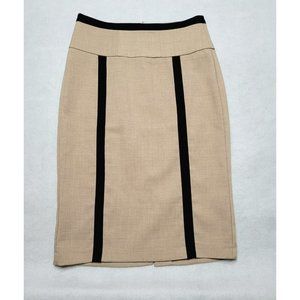 XOXO Beige pencil skirt with bronze zipper in the back. Size 0
